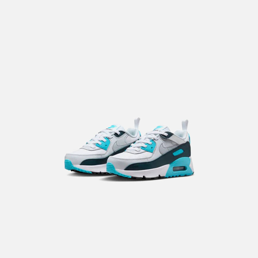 White / Grey / Blue Kids' Kith Nike PS Air Max 90 Easyon Sneakers | 4168-FYUGS