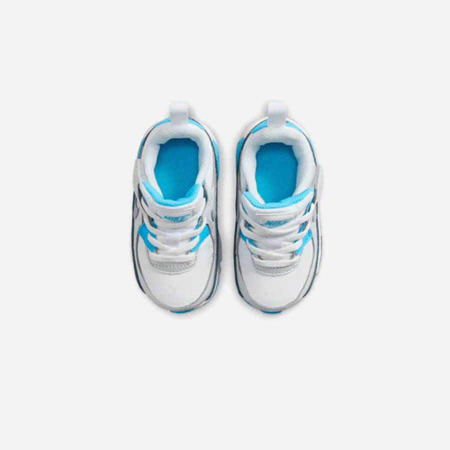 White / Grey / Blue Kids' Kith Nike TD Air Max 90 Easyon Sneakers | 0186-CAWOD