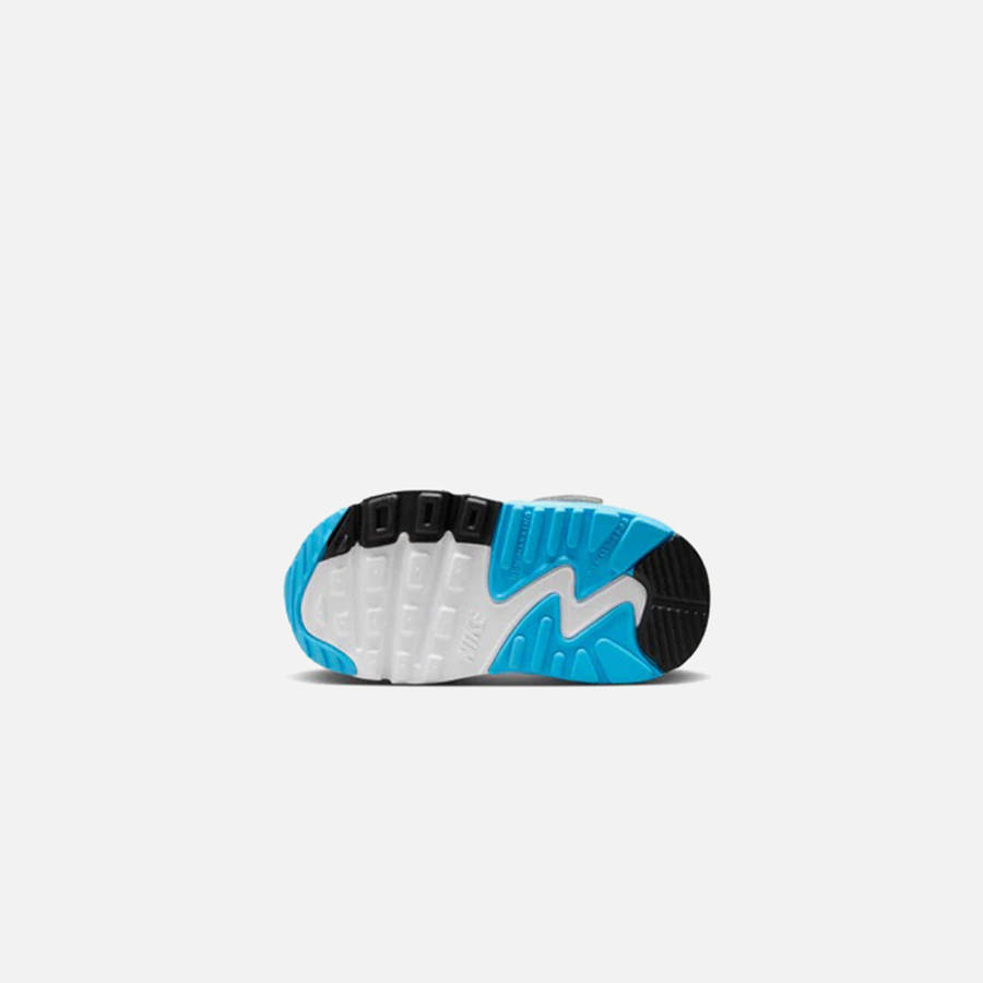 White / Grey / Blue Kids' Kith Nike TD Air Max 90 Easyon Sneakers | 0186-CAWOD