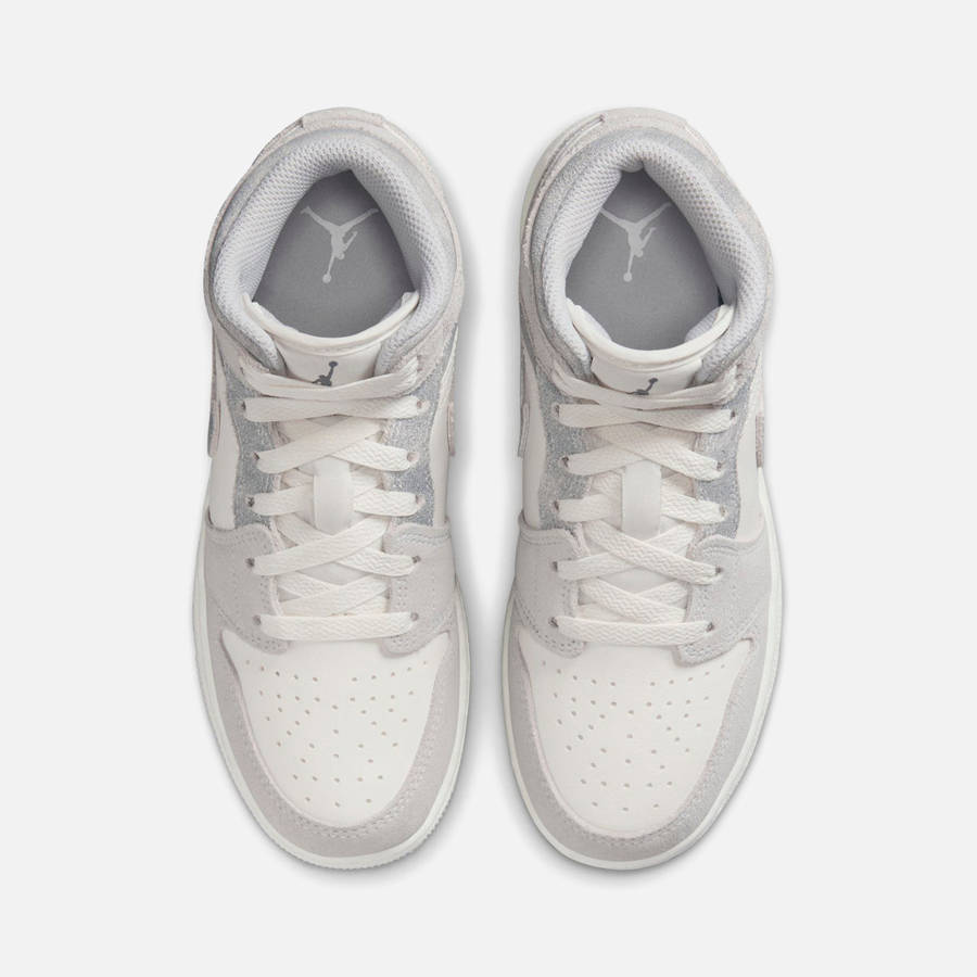 White / Grey / Green Kids' Kith Jordan GS Air Jordan 1 Mid SE Sneakers | 6231-ROUZN