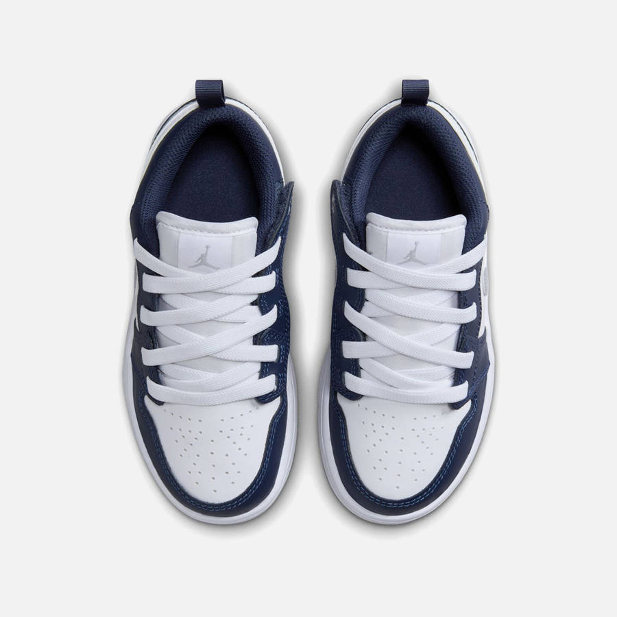 White / Grey / Navy Kids' Kith Nike Air Jordan 1 Low ALT Pre-School Sneakers | 2601-VWHEO
