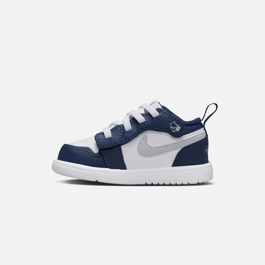 White / Grey / Navy Kids' Kith Nike Air Jordan Toddler 1 Low Sneakers | 9508-CXRHT