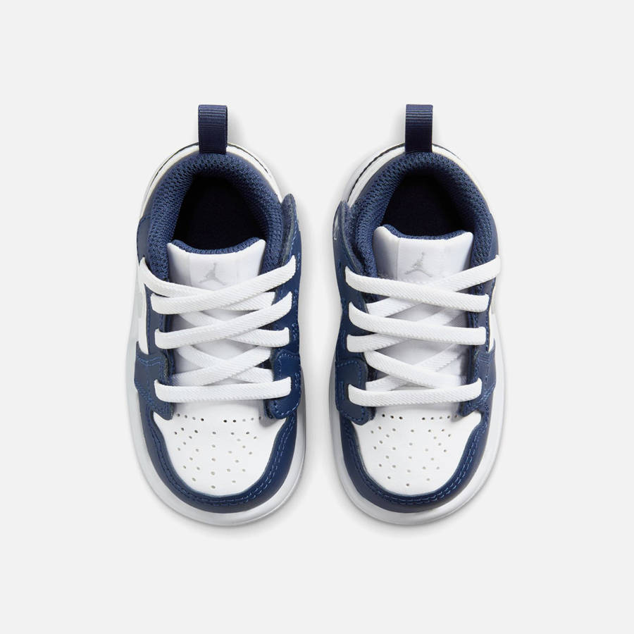 White / Grey / Navy Kids' Kith Nike Air Jordan Toddler 1 Low Sneakers | 9508-CXRHT