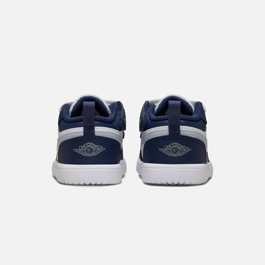 White / Grey / Navy Kids' Kith Nike Air Jordan Toddler 1 Low Sneakers | 9508-CXRHT