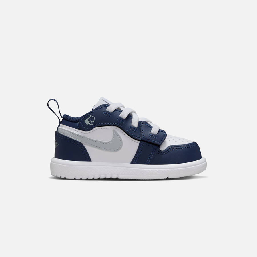 White / Grey / Navy Kids\' Kith Nike Air Jordan Toddler 1 Low Sneakers | 9508-CXRHT