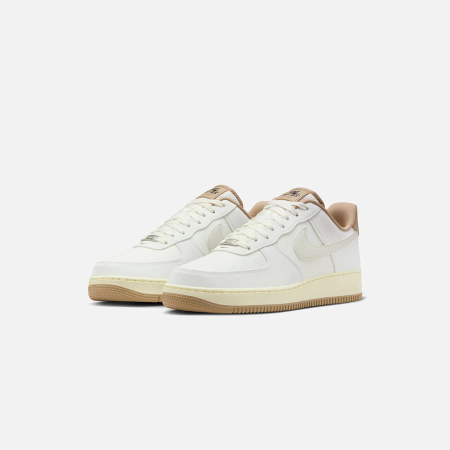 White / Khaki Men Kith Nike Air Force 1 '07 LV8 Sneakers | 9758-CPWNB