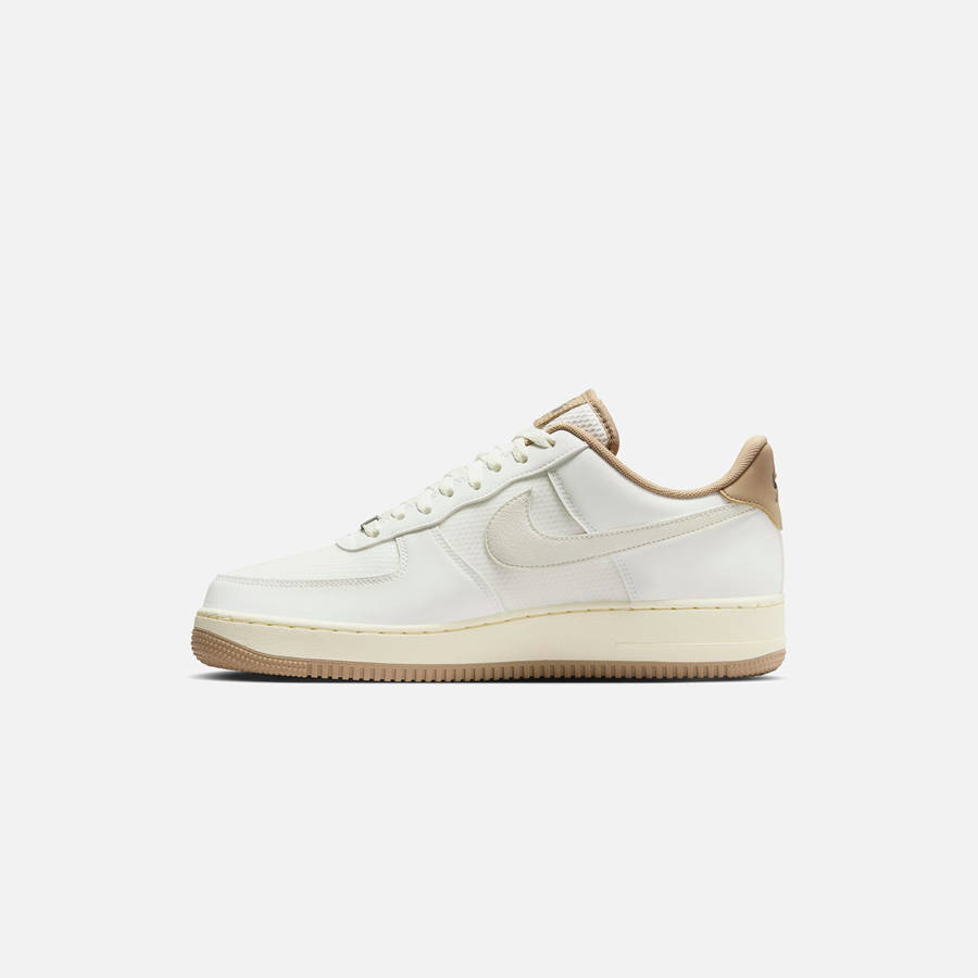 White / Khaki Men Kith Nike Air Force 1 '07 LV8 Sneakers | 9758-CPWNB