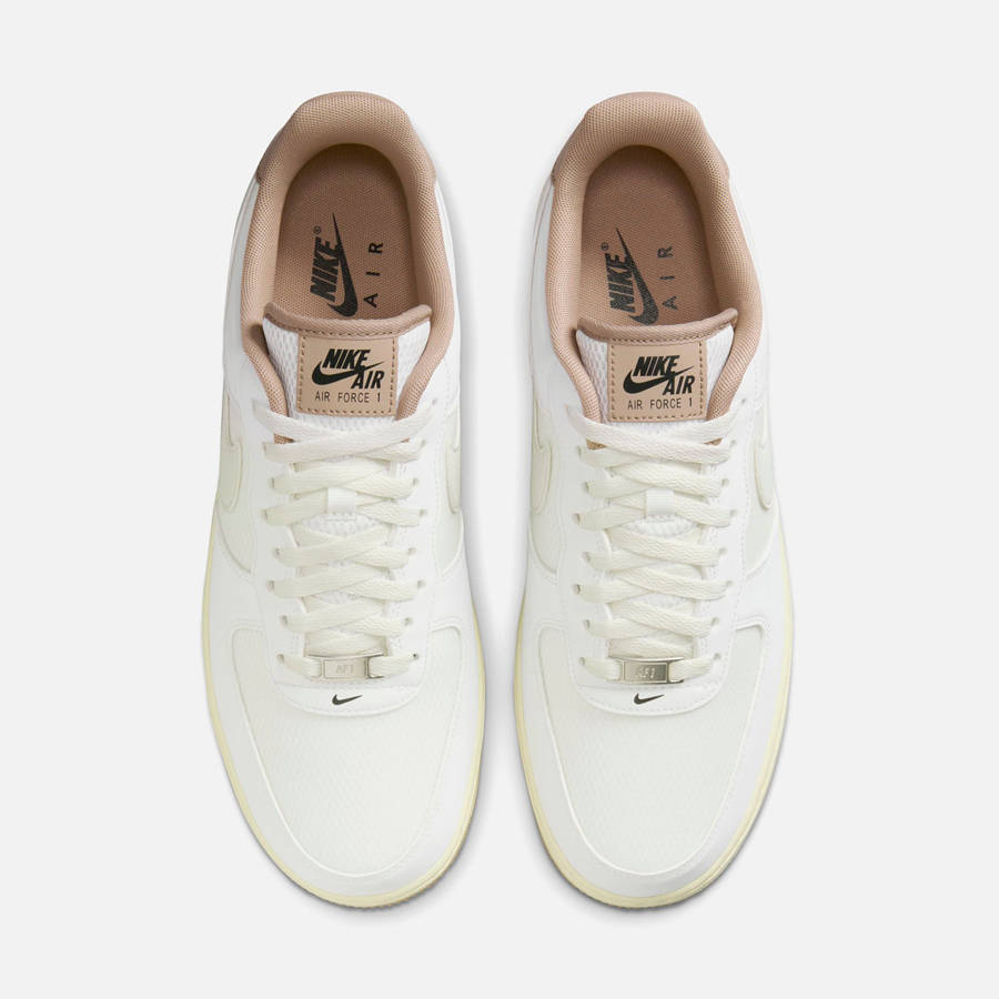 White / Khaki Men Kith Nike Air Force 1 '07 LV8 Sneakers | 9758-CPWNB