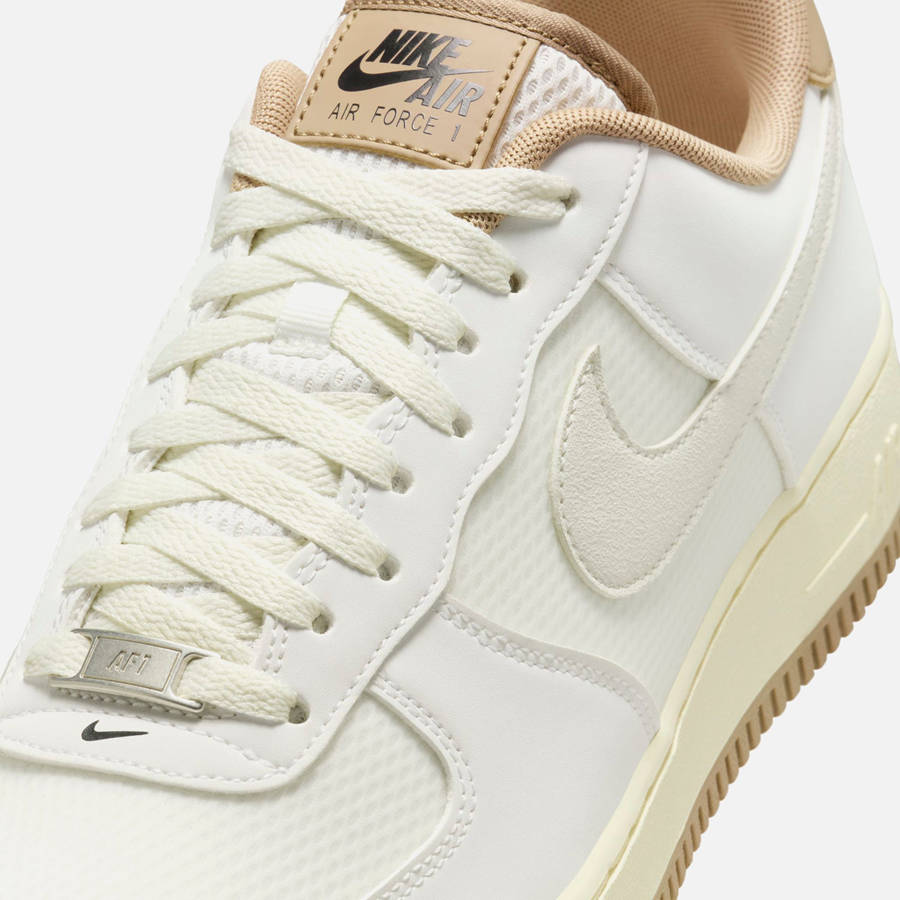 White / Khaki Men Kith Nike Air Force 1 '07 LV8 Sneakers | 9758-CPWNB