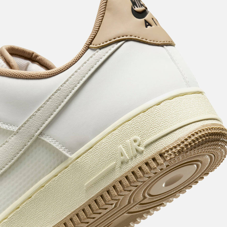 White / Khaki Men Kith Nike Air Force 1 '07 LV8 Sneakers | 9758-CPWNB