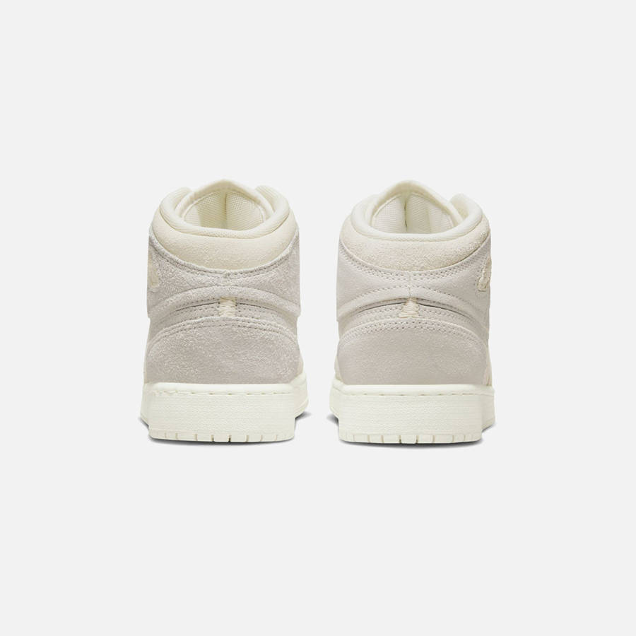 White / Light Brown Kids' Kith Jordan GS Air Jordan 1 Mid SE Craft Sneakers | 3627-QWUYV
