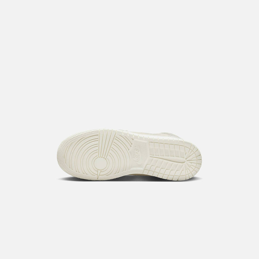 White / Light Brown Kids' Kith Jordan GS Air Jordan 1 Mid SE Craft Sneakers | 3627-QWUYV