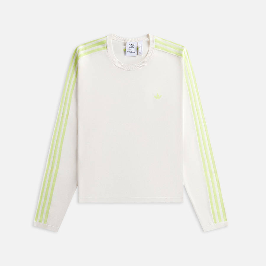 White / Light Green Men Kith adidas Originals by Wales Bonner Long Sleeve Knit Shirts | 3460-HWDKO