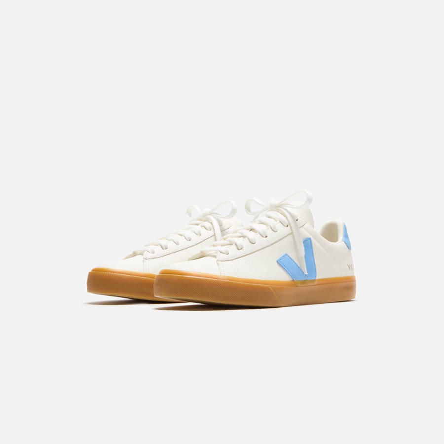 White / Light Turquoise Women Kith Veja WMNS Campo Sneakers | 0249-GQYXC