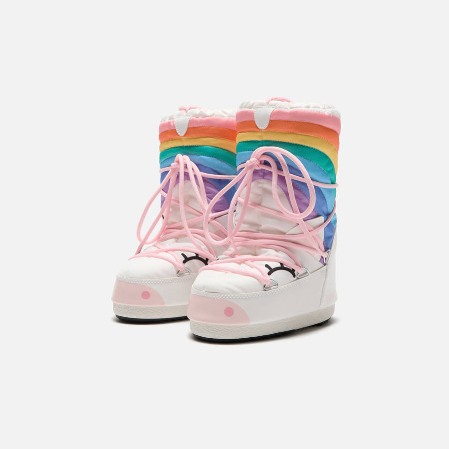 White / Multicolor Kids' Kith Moon Icon Unicorn Boots | 7248-VBGWI