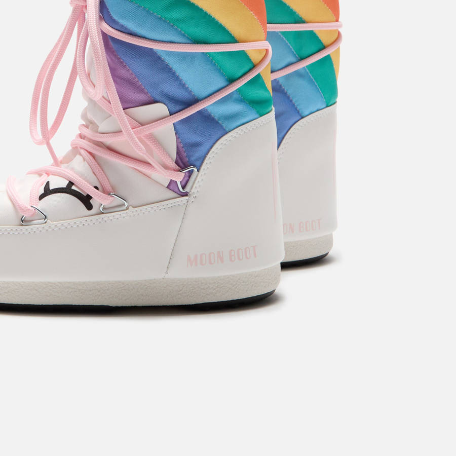 White / Multicolor Kids' Kith Moon Icon Unicorn Boots | 7248-VBGWI