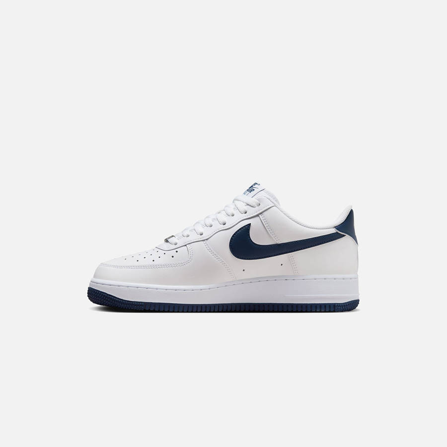 White / Navy Men Kith Nike Air Force 1 '07 Sneakers | 7651-ACLIB