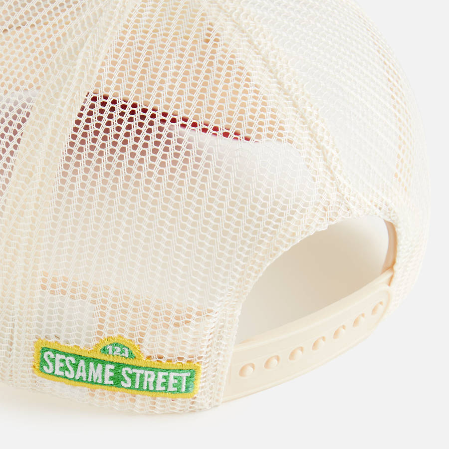 White / Orange Kids' Kith for Sesame Street Elmo Trucker Hat Headwear | 1698-GNYFR