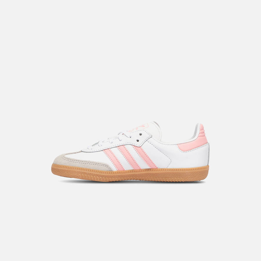 White / Pink Kids' Kith adidas Samba OG Sneakers | 6290-YLZAE