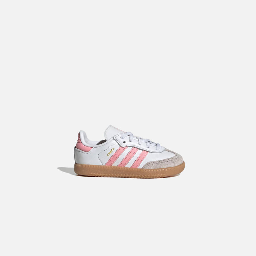 White / Pink Kids' Kith adidas TD Samba OG Sneakers | 1526-QSEWR