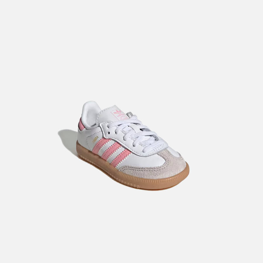 White / Pink Kids' Kith adidas TD Samba OG Sneakers | 1526-QSEWR