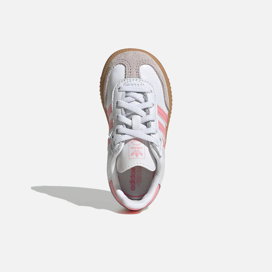White / Pink Kids' Kith adidas TD Samba OG Sneakers | 1526-QSEWR