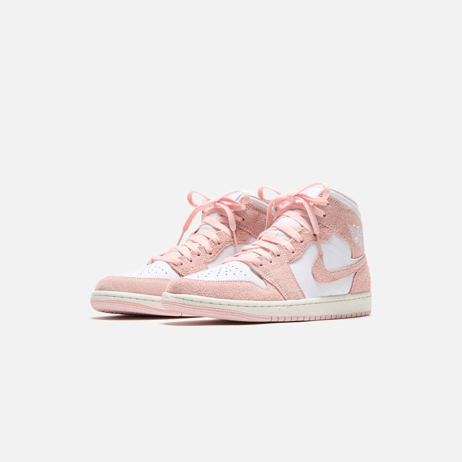 White / Pink Men Kith Jordan Air Jordan 1 Mid SE Sneakers | 6509-NRJLW