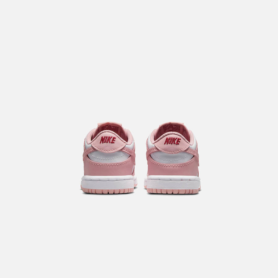 White / Pink / Burgundy Kids' Kith Nike TD Dunk Low Sneakers | 8560-MVCLZ
