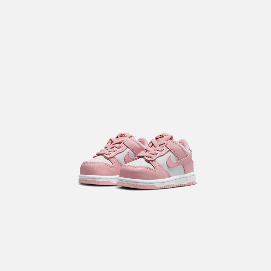 White / Pink / Burgundy Kids' Kith Nike TD Dunk Low Sneakers | 8560-MVCLZ