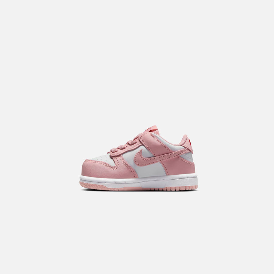 White / Pink / Burgundy Kids' Kith Nike TD Dunk Low Sneakers | 8560-MVCLZ