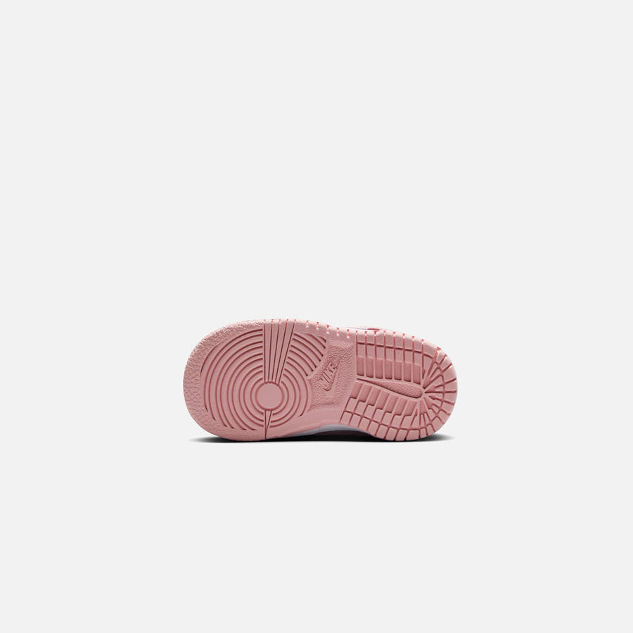 White / Pink / Burgundy Kids' Kith Nike TD Dunk Low Sneakers | 8560-MVCLZ