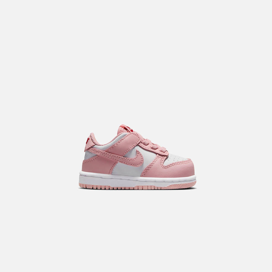 White / Pink / Burgundy Kids\' Kith Nike TD Dunk Low Sneakers | 8560-MVCLZ