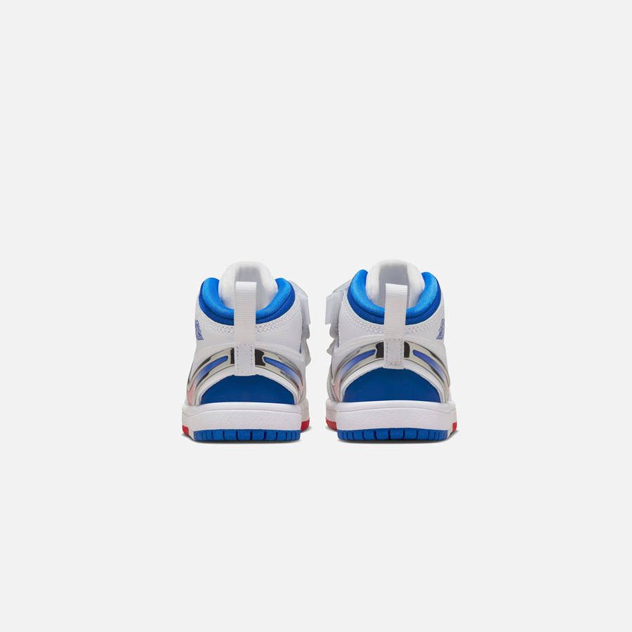 White / Red / Blue Kids' Kith Nike TD Air Jordan 1 Mid RM Easyon Sneakers | 4673-AMEOZ