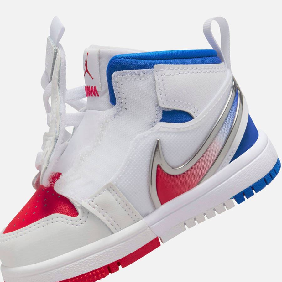White / Red / Blue Kids' Kith Nike TD Air Jordan 1 Mid RM Easyon Sneakers | 4673-AMEOZ