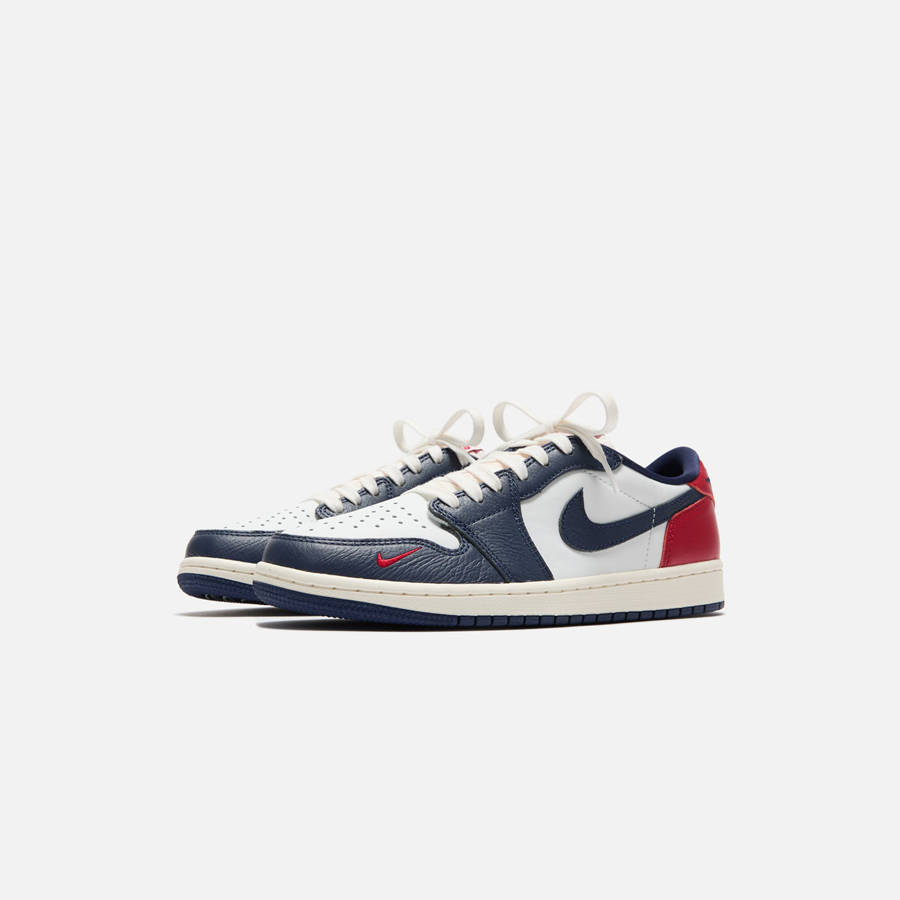 White / Red / Navy / Grey Men Kith Nike Air Jordan 1 Low OG Sneakers | 8059-YANSJ