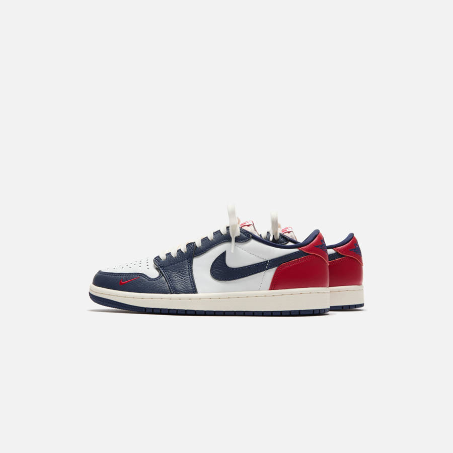 White / Red / Navy / Grey Men Kith Nike Air Jordan 1 Low OG Sneakers | 8059-YANSJ