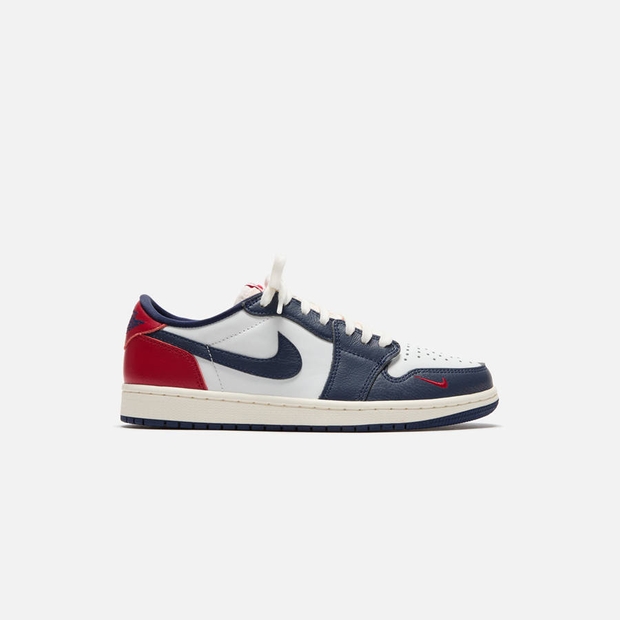 White / Red / Navy / Grey Men Kith Nike Air Jordan 1 Low OG Sneakers | 8059-YANSJ