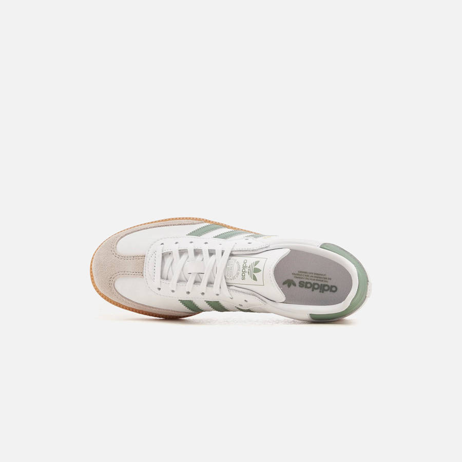 White / Silver Green Kids' Kith adidas Samba OG Sneakers | 2681-MKBOI