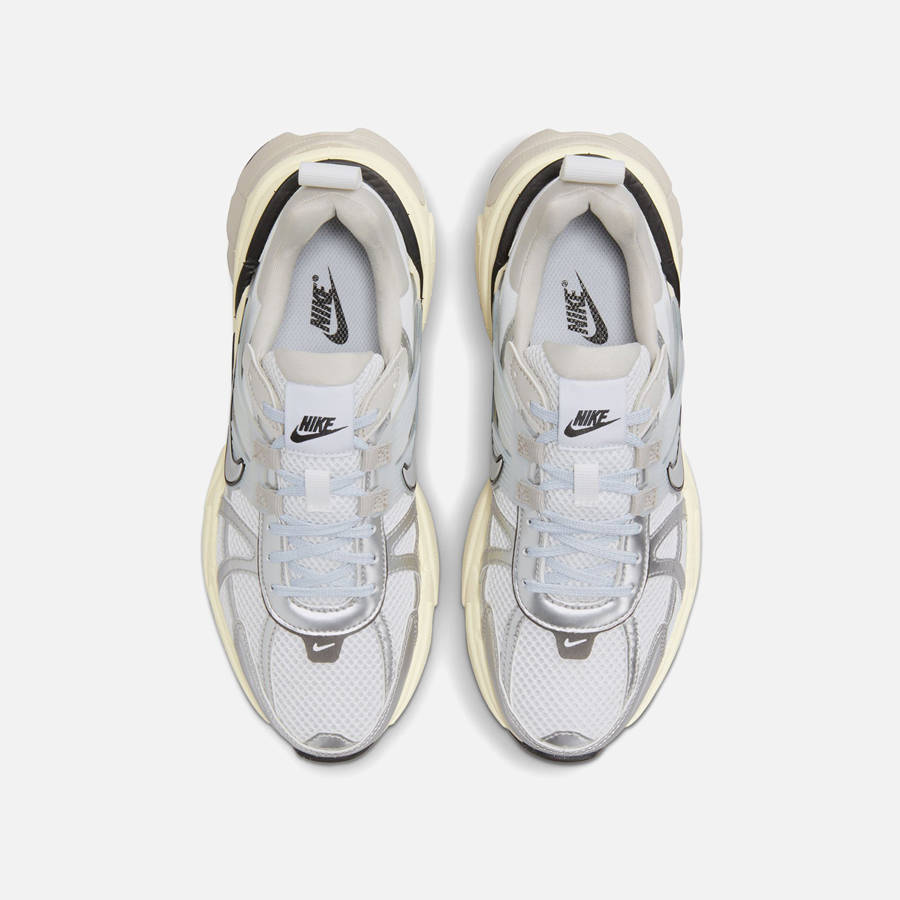 White / Silver Women Kith Nike WMNS V2K Runtekk Sneakers | 2739-LYFZM