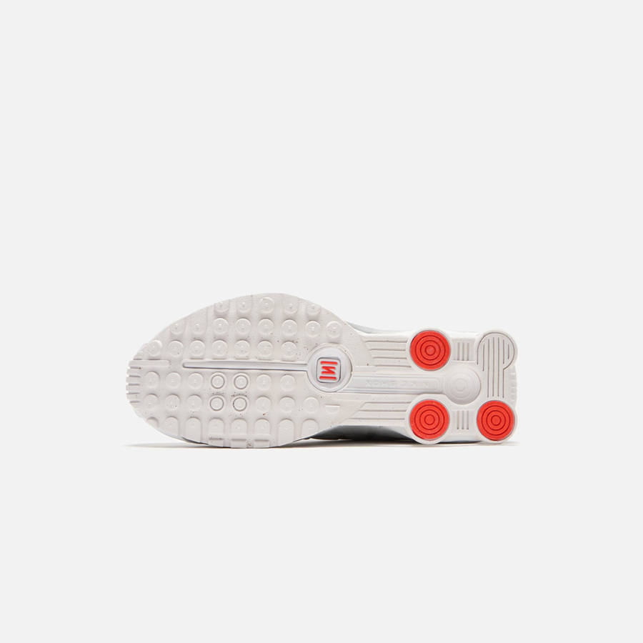White / Silver / Orange Women Kith Nike WMNS Shox R4 Sneakers | 9146-RGQWN