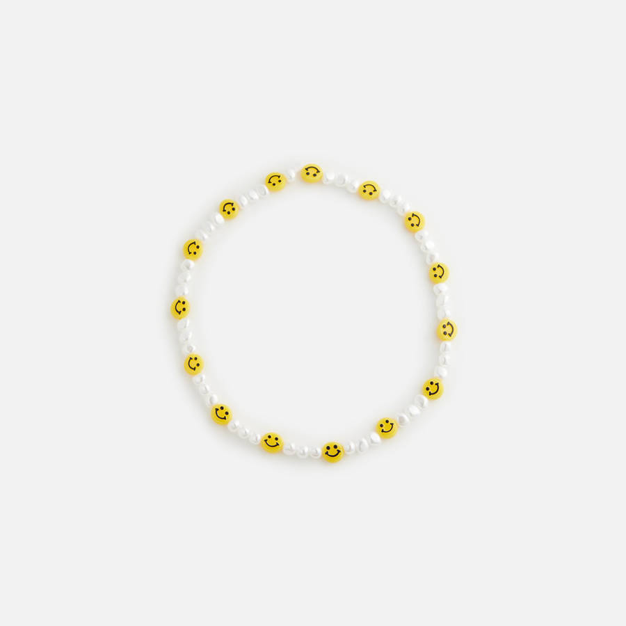 White / Yellow Women Kith Crystal Haze Exclusive Smiley Phone Bracelet Jewelry | 2480-JFOUY