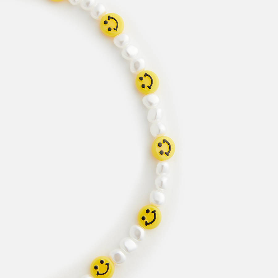 White / Yellow Women Kith Crystal Haze Exclusive Smiley Phone Bracelet Jewelry | 2480-JFOUY