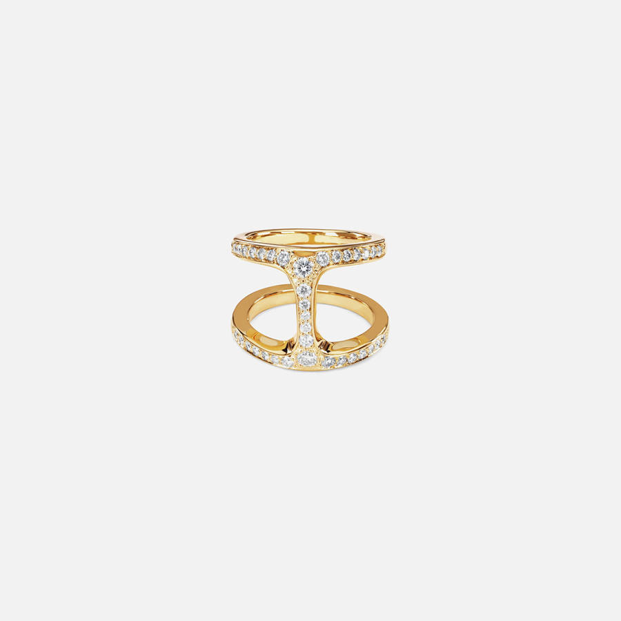 Yellow Gold Women Kith Hoorsenbuhs Dame Phantom Ring with Diamonds Jewelry | 0271-ZYDUM