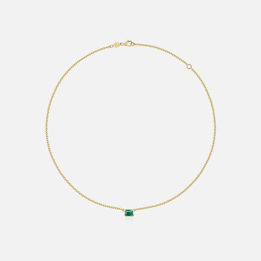 Yellow Gold Women Kith Isa Grutman Emerald Bezel Necklace Jewelry | 9372-HZDJC