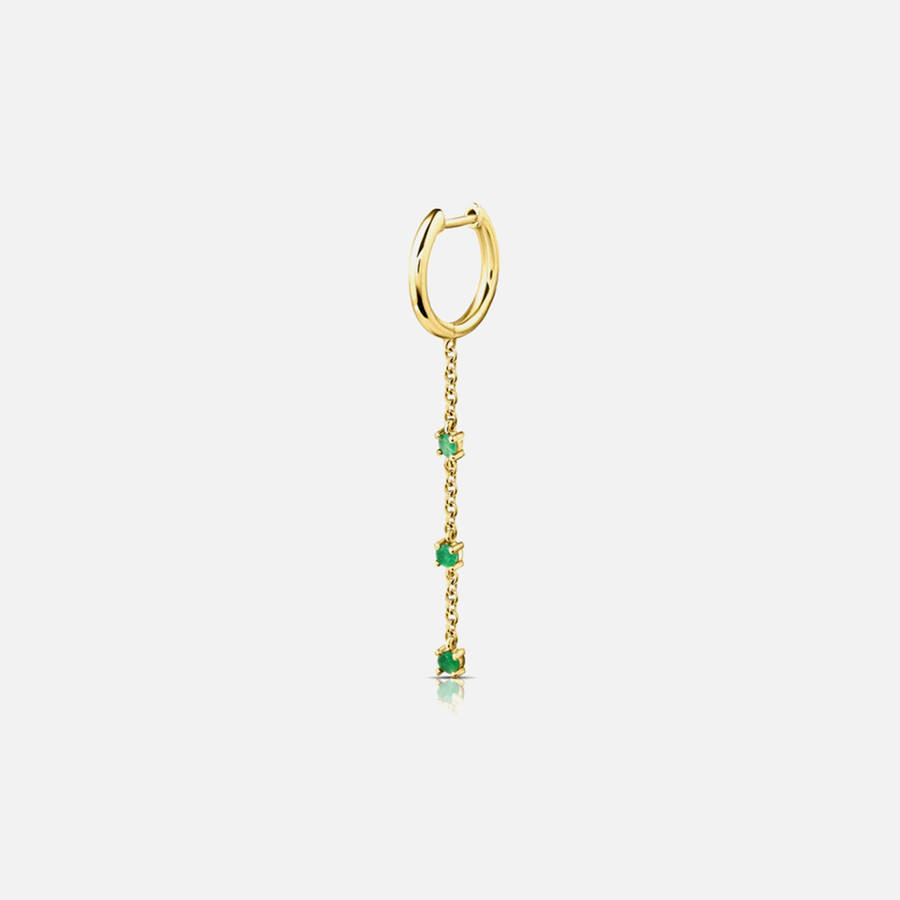 Yellow Gold Women Kith Isa Grutman Huggie With Emerald Chain Drop Jewelry | 4186-HRXKS