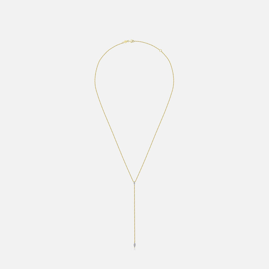 Yellow Gold Women Kith Isa Grutman Marquis Lariat Necklace 14K Gold Jewelry | 3672-UGLBK