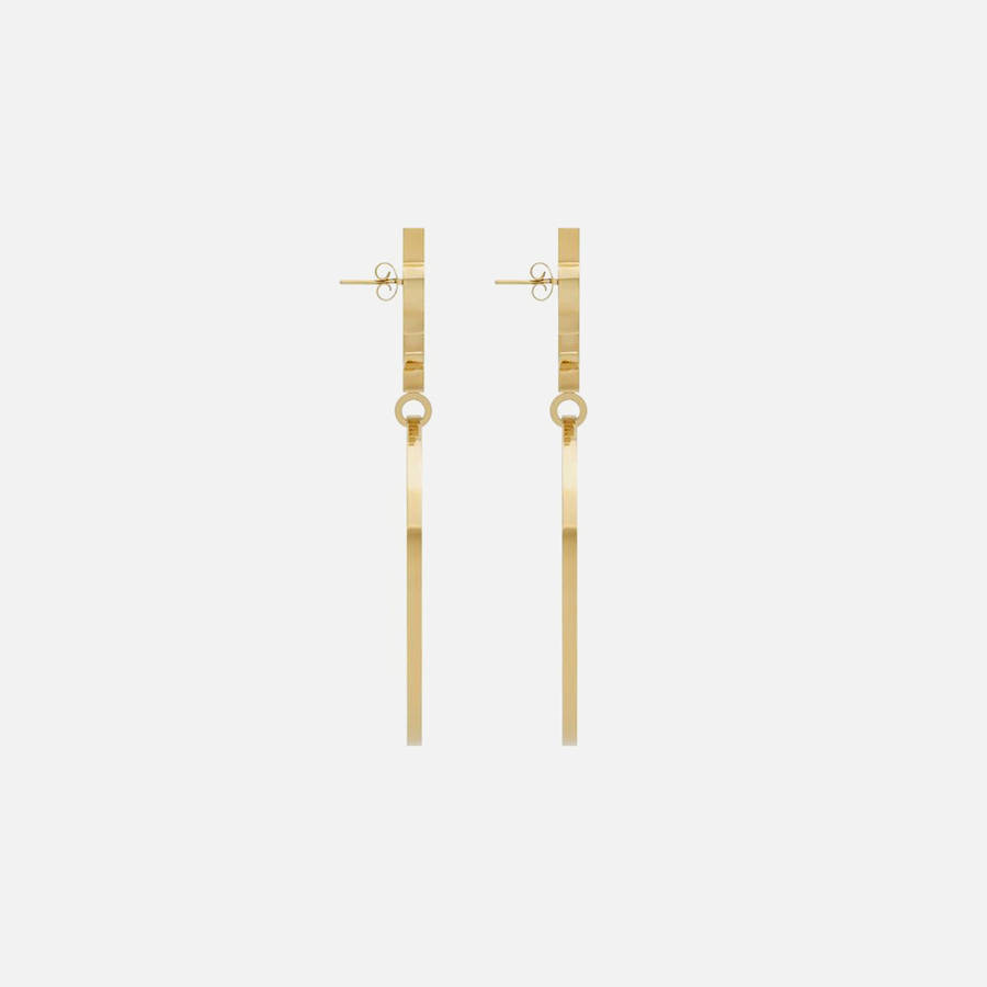 Yellow Gold Women Kith Saint Laurent Cassandre YS Hoop Earrings Jewelry | 0792-LNOYM
