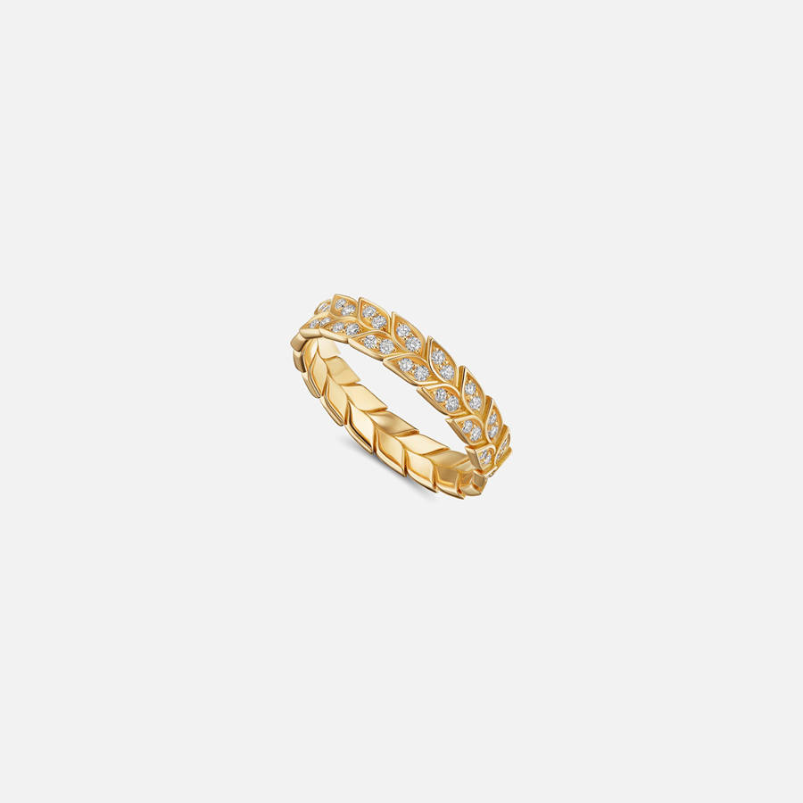 Yellow Gold Women Kith VL Cepher Secale Ring with Diamonds Jewelry | 4351-PDHLT