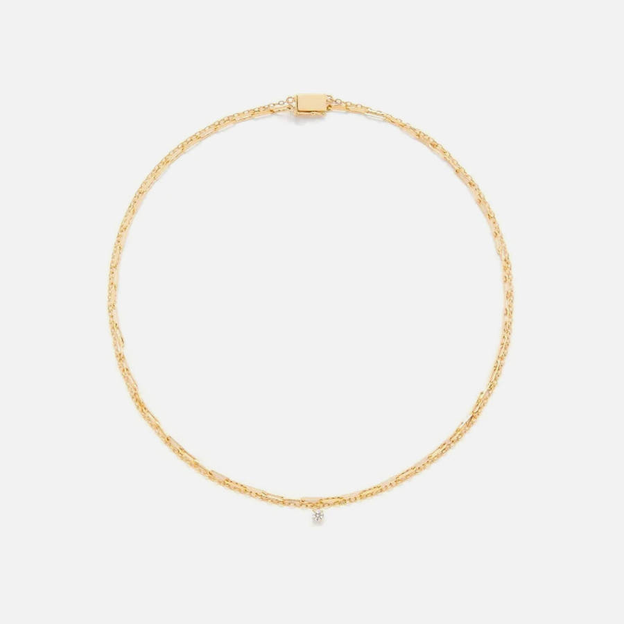 Yellow Gold Women Kith Yvonne Leon Collier Double Solitaire PM Jewelry | 8307-KAIRW