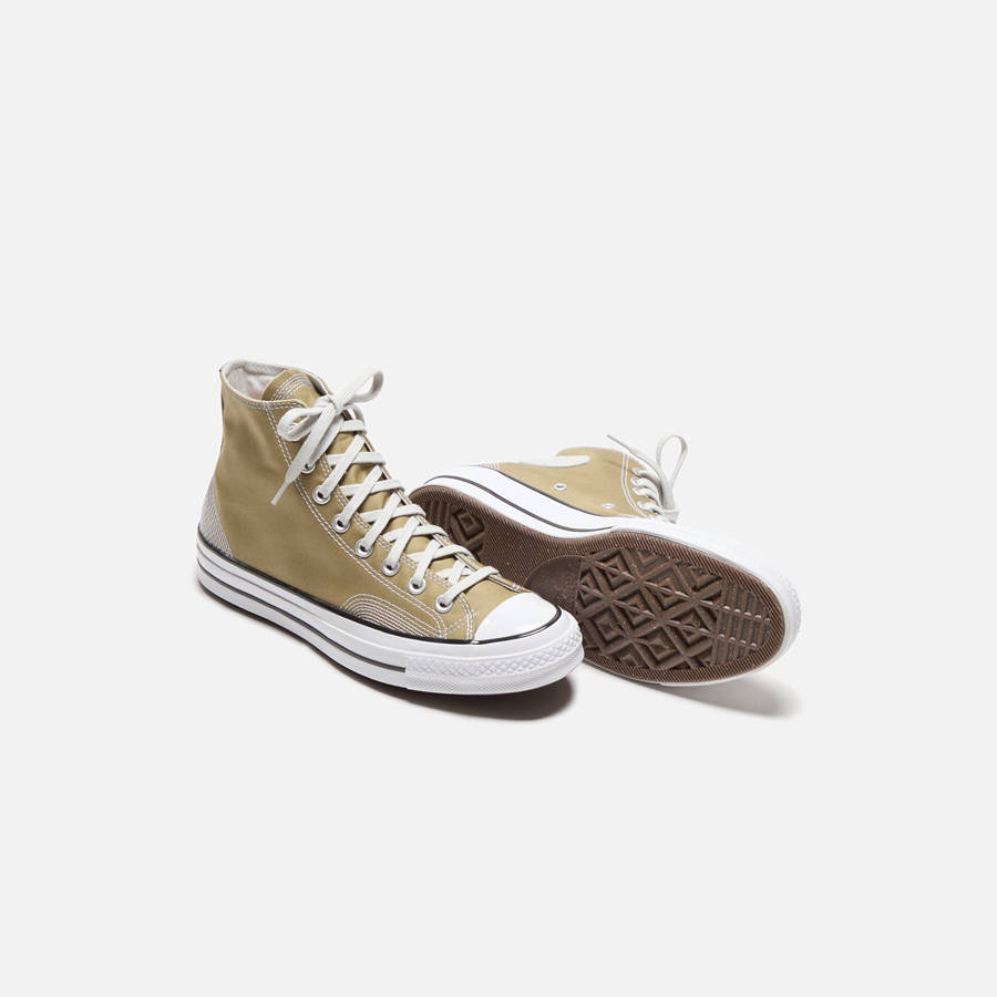 Yellow Men Kith Converse Chuck 70 Multi-Stitch Cotton High Sneakers | 9854-VOTBX